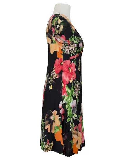 Jerseykleid floral in schwarz von Hello Moda