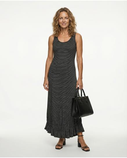 Jerseykleid lang in schwarz weiss von FASHION