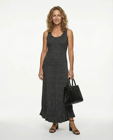 Jerseykleid lang in schwarz wei� von FASHION
