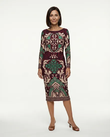 Jerseykleid Ornamentprint in bunt von Luxe