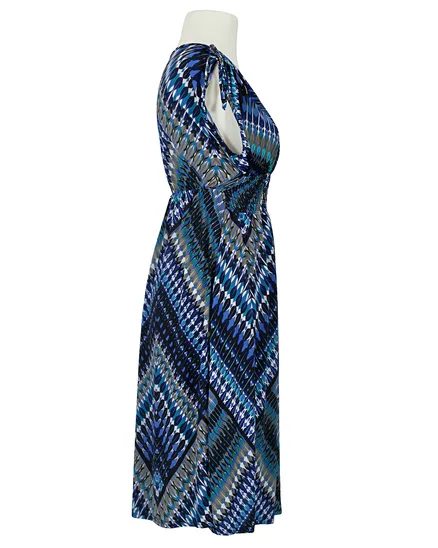 Jerseykleid Print in blau von Diana