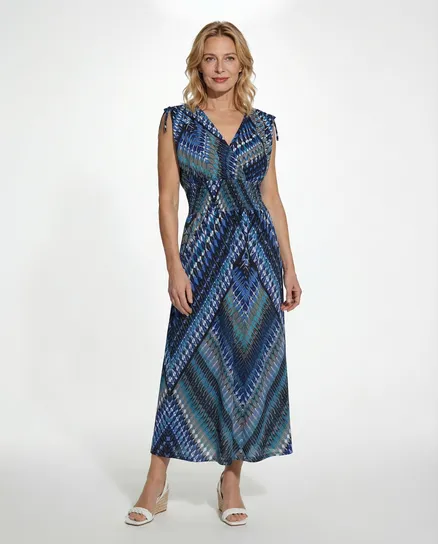 Jerseykleid Print in blau von Diana