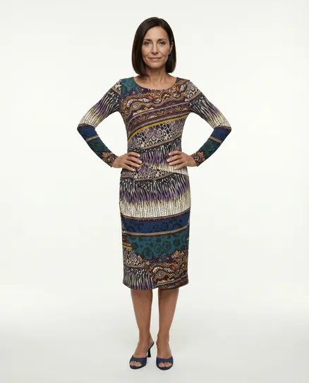 Jerseykleid Print in bunt von Maille Demoiselle