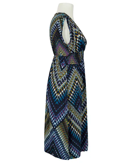 Jerseykleid Print in dunkelblau von Diana