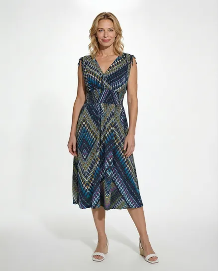 Jerseykleid Print in dunkelblau von Diana