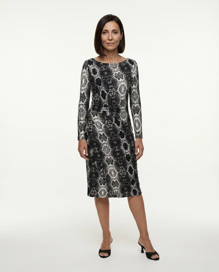 Jerseykleid Print in schwarz von Maille Demoiselle