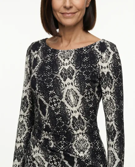 Jerseykleid Print in schwarz von Maille Demoiselle