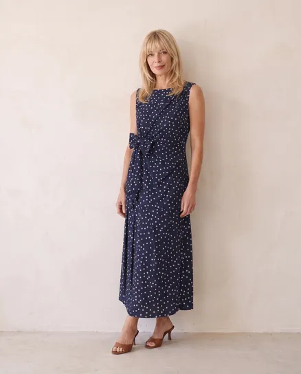 Jerseykleid Punkte in blau von Made in Italy