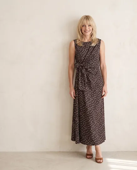 Jerseykleid Punkte in braun von Made in Italy