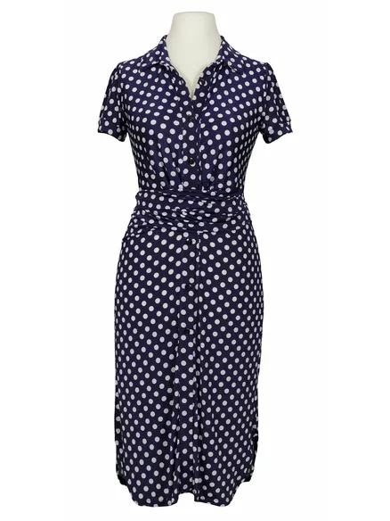 Jerseykleid Punkte in dunkelblau von Fifilles Paris