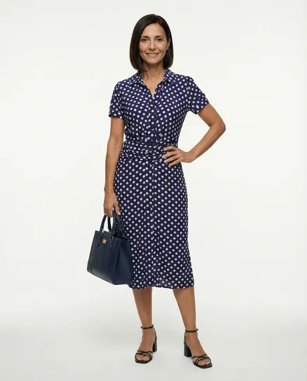 Jerseykleid Punkte in dunkelblau von Fifilles Paris