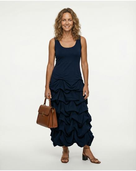 Jerseykleid Raffung in blau von FASHION