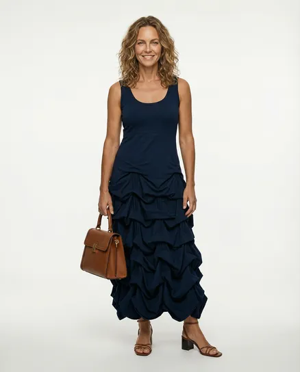 Jerseykleid Raffung in blau von FASHION