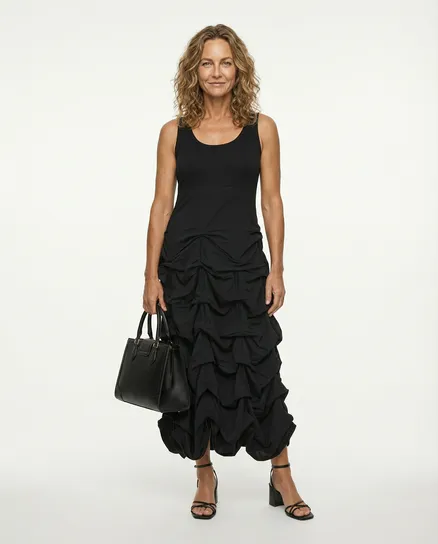 Jerseykleid Raffung in schwarz von FASHION