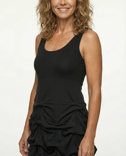 Jerseykleid Raffung in schwarz von FASHION