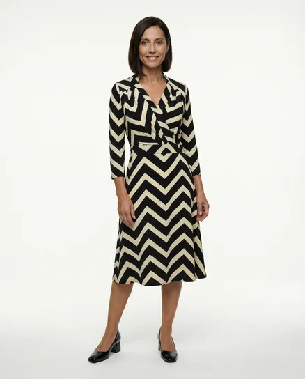 Jerseykleid Streifen in schwarz von Fifilles Paris