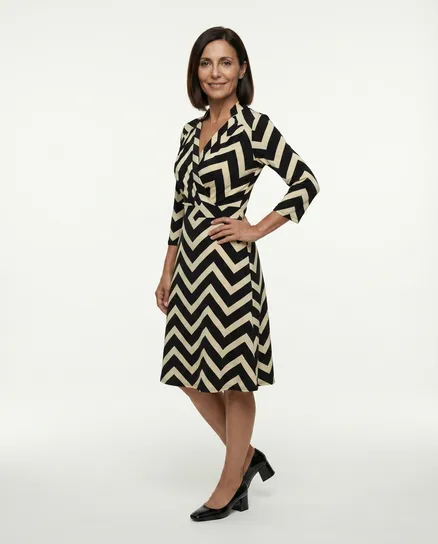 Jerseykleid Streifen in schwarz von Fifilles Paris