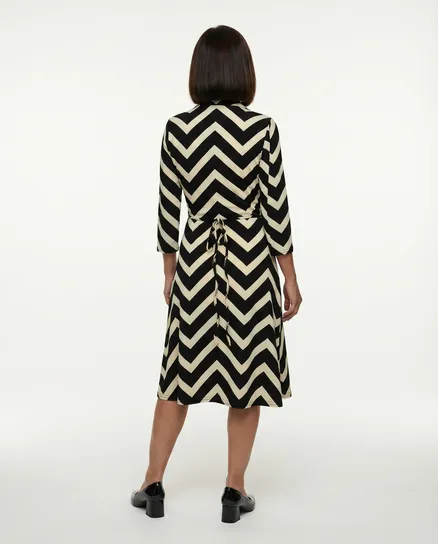 Jerseykleid Streifen in schwarz von Fifilles Paris