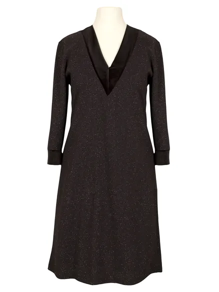 Jerseykleid V-Ausschnitt in schwarz von Quinze Heures Trente