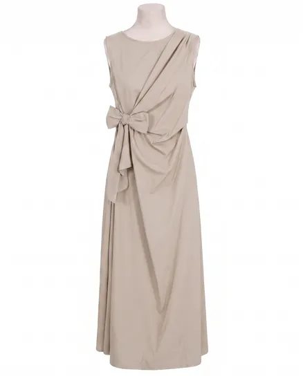 Jerseykleid Wickeloptik in beige von Made in Italy