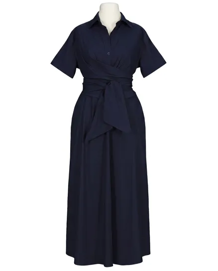 Jerseykleid Wickeloptik in blau von Made in Italy