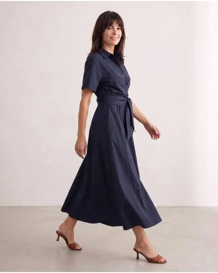Jerseykleid Wickeloptik in blau von Sarah