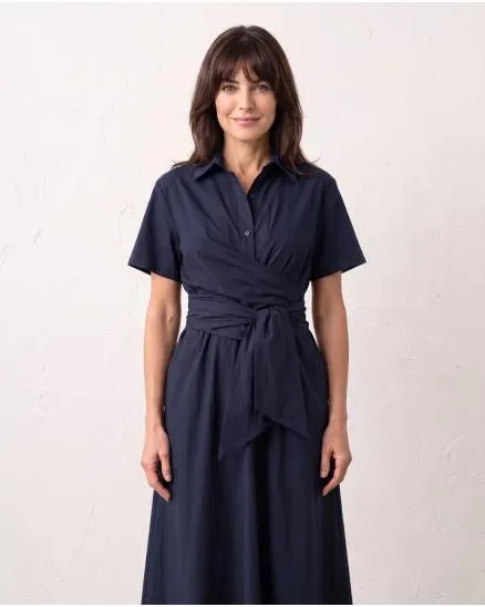 Jerseykleid Wickeloptik in blau von Sarah