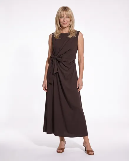 Jerseykleid Wickeloptik in braun von Made in Italy