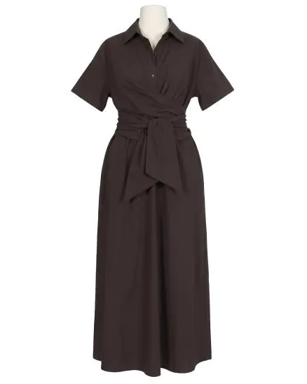 Jerseykleid Wickeloptik in braun von Made in Italy