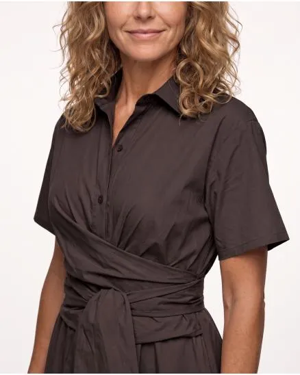 Jerseykleid Wickeloptik in braun von Made in Italy