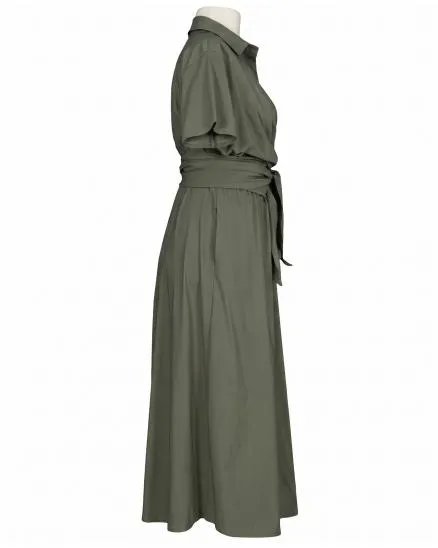 Jerseykleid Wickeloptik in khaki von Sarah