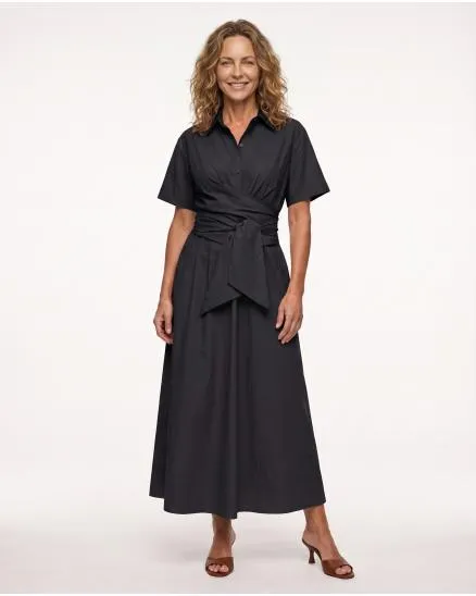Jerseykleid Wickeloptik in schwarz von Made in Italy