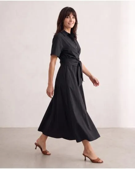 Jerseykleid Wickeloptik in schwarz von Sarah