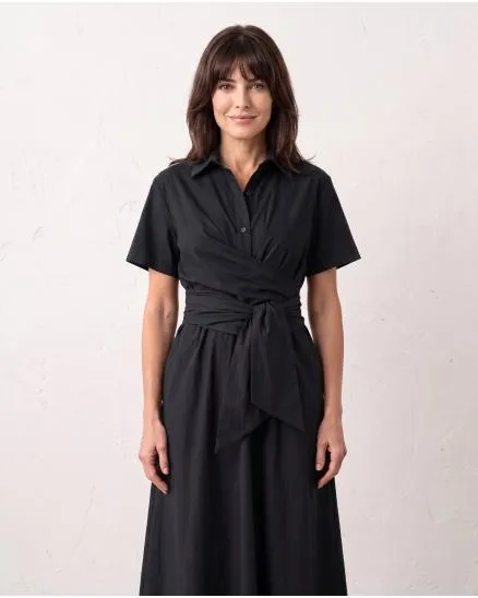 Jerseykleid Wickeloptik in schwarz von Sarah
