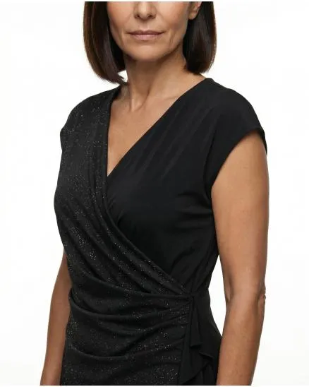 Jerseykleid Wickeloptik in schwarz von esperance Paris