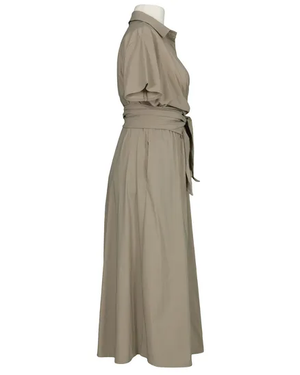 Jerseykleid Wickeloptik in taupe von Made in Italy