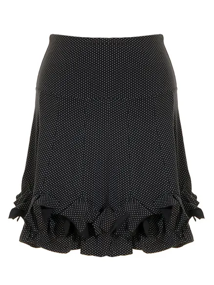 Rock Baumwolle mit Punkten in schwarz von FASHION
