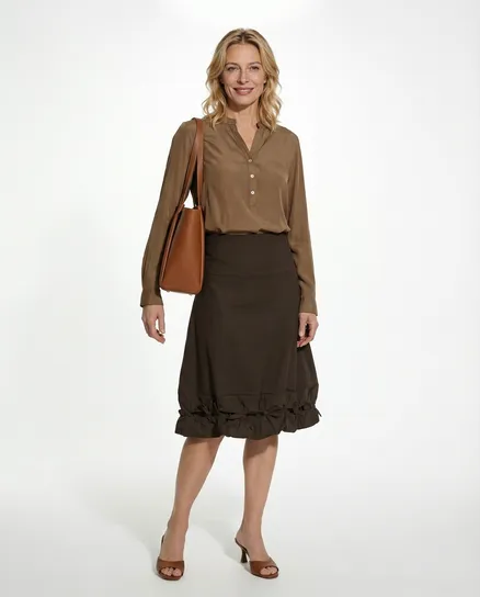 Jerseyrock mit Soft Finish in braun von FASHION