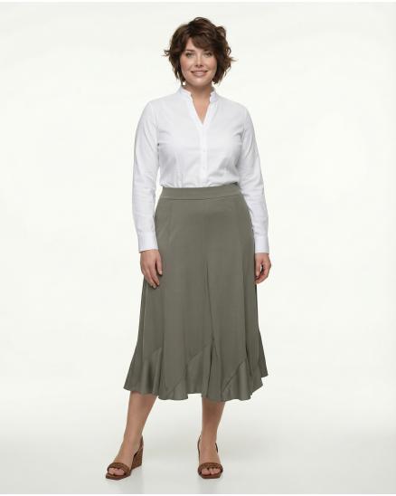 Jerseyrock mit Volant in braun von Diana