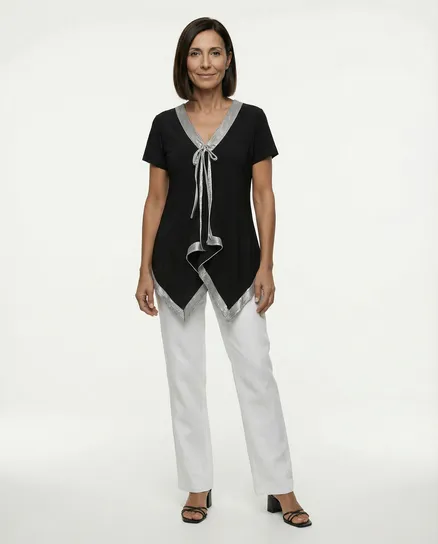 Jerseyshirt Bicolor in schwarz von Mary Cool