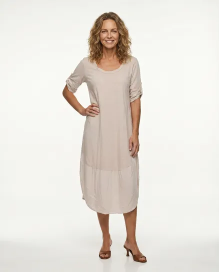 Kleid Baumwolle in beige von Be One