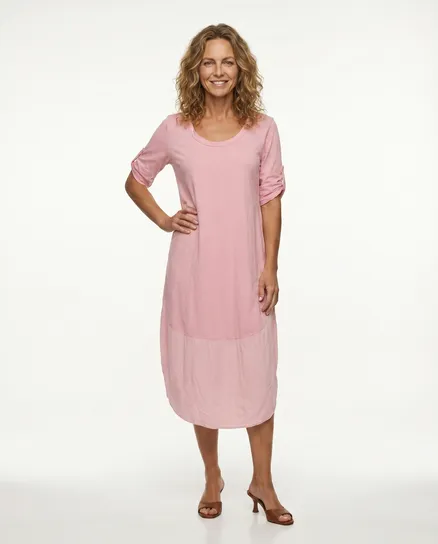 Kleid Baumwolle in rosa von Be One
