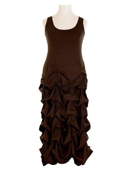 Jerseykleid Raffung in braun von FASHION