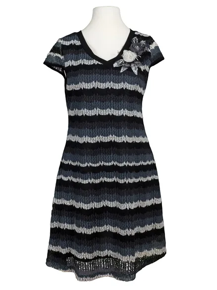 Kleid Ajourstrick in schwarz von Exquisss Paris