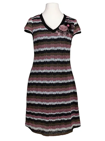Kleid Ajourstrick in schwarz von Exquisss Paris