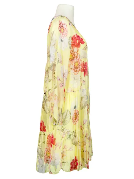 Kleid 2-tlg. mit Seide in gelb von Made in Italy