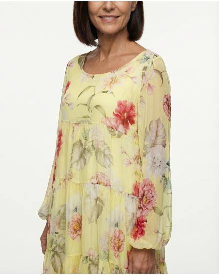 Kleid 2-tlg. mit Seide in gelb von Made in Italy