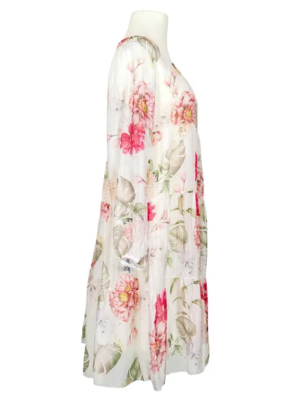 Kleid 2-tlg. mit Seide in wei� von Made in Italy
