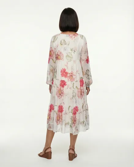 Kleid 2-tlg. mit Seide in wei� von Made in Italy