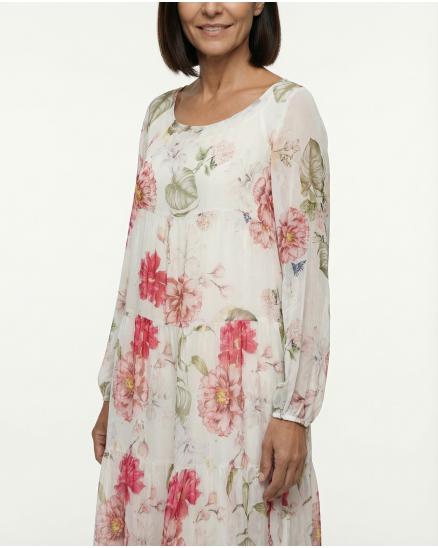 Kleid 2-tlg. mit Seide in weiss von Made in Italy